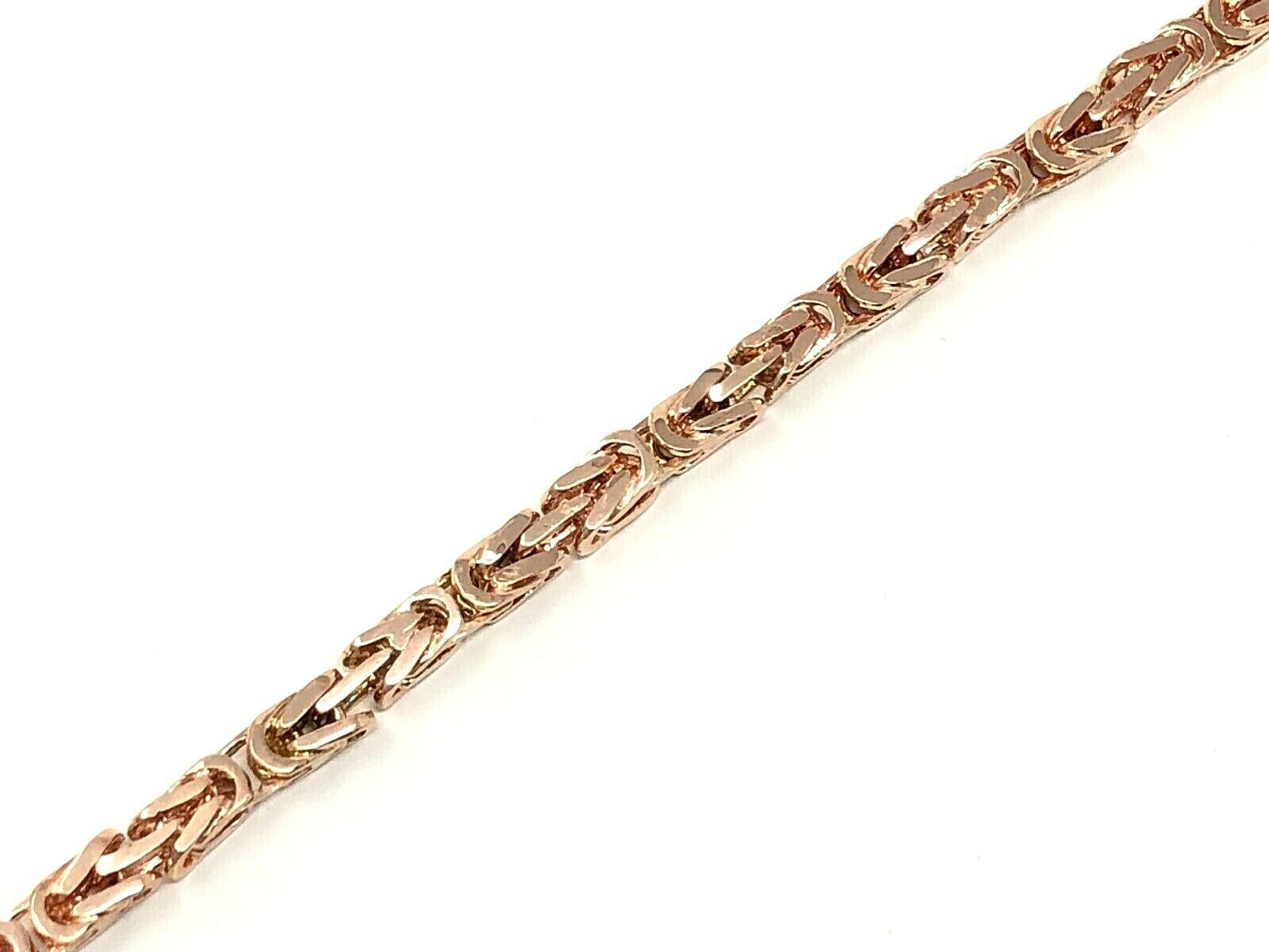 14k Rose Gold Solid Square Byzantine Bracelet Link Chain 7.5" 4.7mm 22 grams - Rose,7.5"