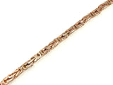 14k Rose Gold Solid Square Byzantine Bracelet Link Chain 7.5" 4.7mm 22 grams - Rose,7.5"