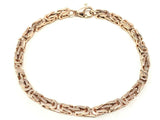 14k Rose Gold Solid Square Byzantine Chain Bracelet 8.5" 4.7mm 24.7 grams - Rose,8.5"