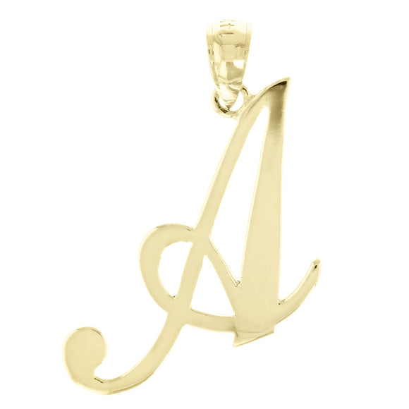 14k Yellow White or Rose Gold Initial Letter A Alphabet A-Z Charm Pendant