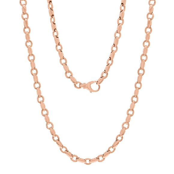 Men's 14k Rose Gold Handmade Fashion Link Necklace 20
