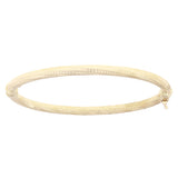 Italian 14k Yellow Gold Polished Honeycomb Design Hollow Oval Bangle Bracelet