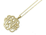 14k Yellow Gold Monogram LOVE Pendant Necklace Rolo Chain 17" 3.1grams