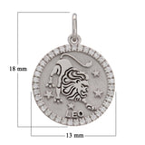 14k White Gold  Diamond Zodiac Sign Leo Pendant - Leo,White