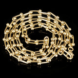 Italian 14k Yellow Gold Solid U Shape Hardwear Link Necklace 18" 5mm 13.8 grams - Yellow 5mm 18" 13.8 grams