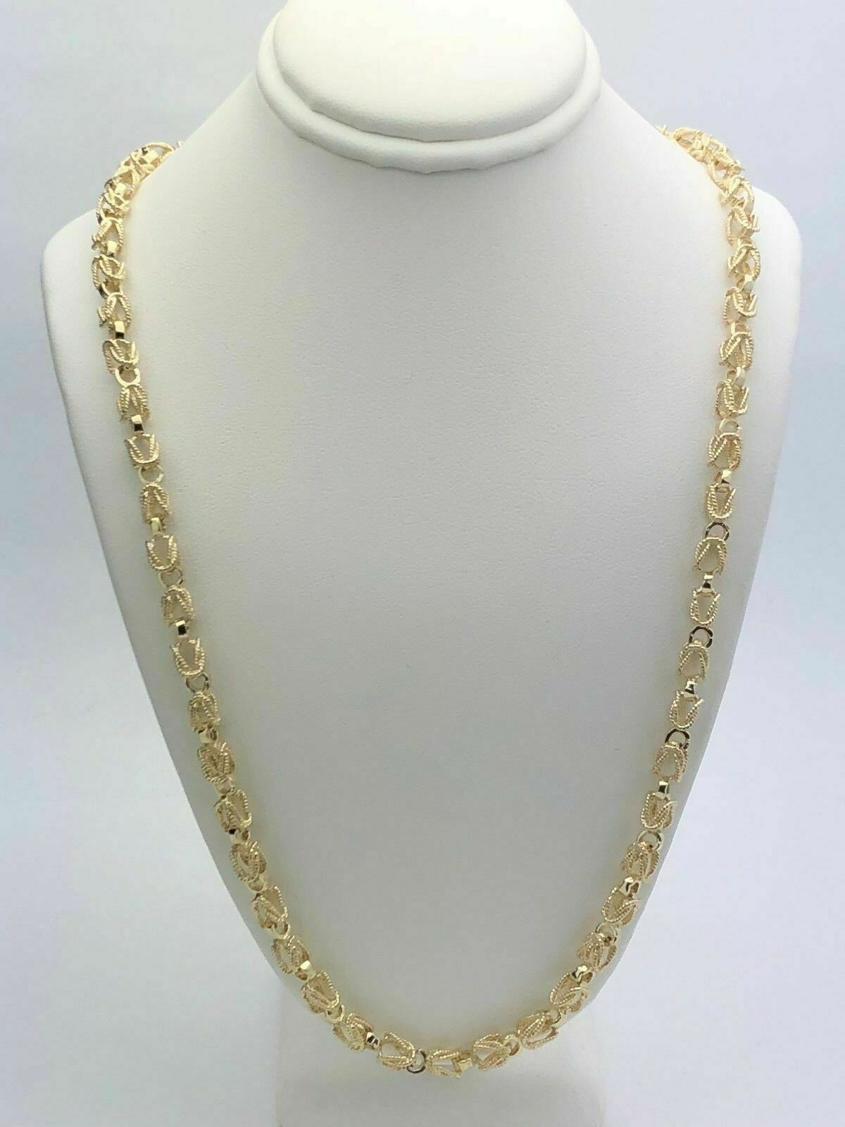 14k Yellow Gold Solid Turkish Style Chain Necklace 26" 5mm 49grams