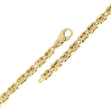 14k Yellow Gold Solid Square Byzantine Bracelet 7" 4.7mm 20.5 grams - Yellow,7"