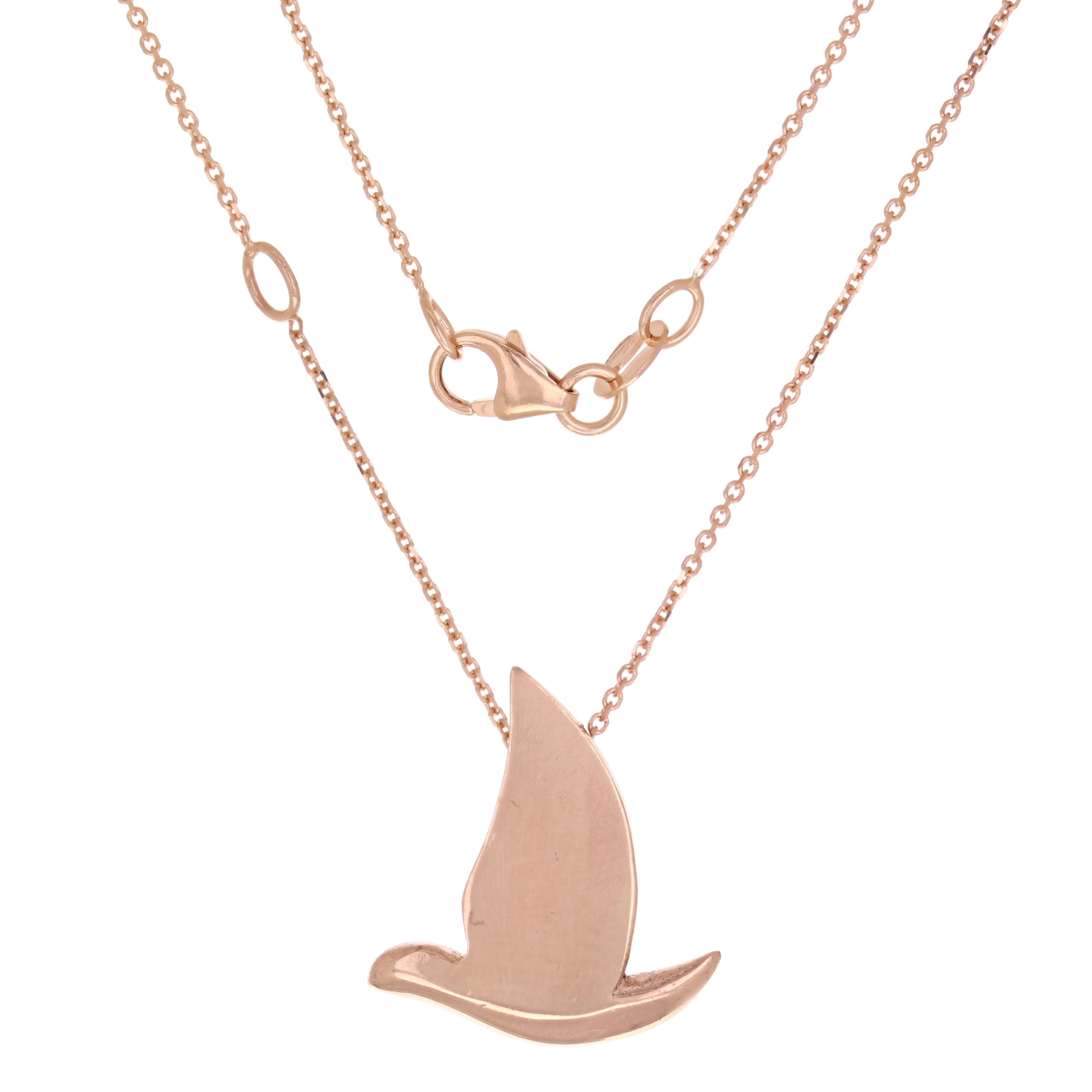 14k Rose Gold Holy Spirit Dove Necklace 18" 3.1 grams - Rose