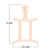 14k Rose Gold Gemini Zodiac Sign Charm Pendant - Gemini,Rose