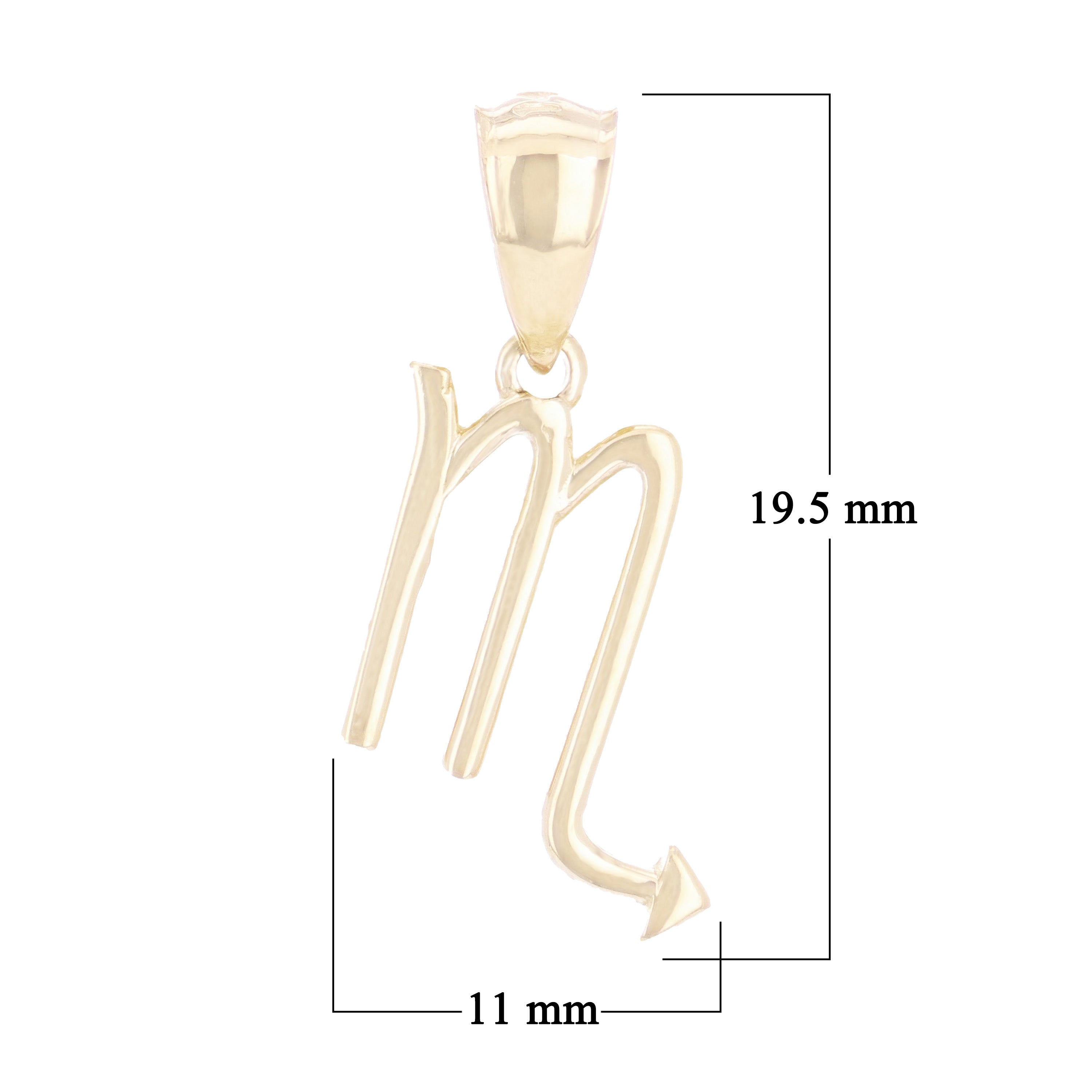 14k Yellow Gold Scorpio Zodiac Sign Charm Pendant - Scorpio,Yellow