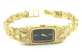 14k Yellow Gold Nugget Wrist Watch Link Band with Seiko Watch 6.5"-7" 22.2 grams