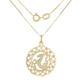 14k Yellow or White Gold CAPRICORN Zodiac Sign Charm Pendant Necklace 18" - Capricorn,Yellow