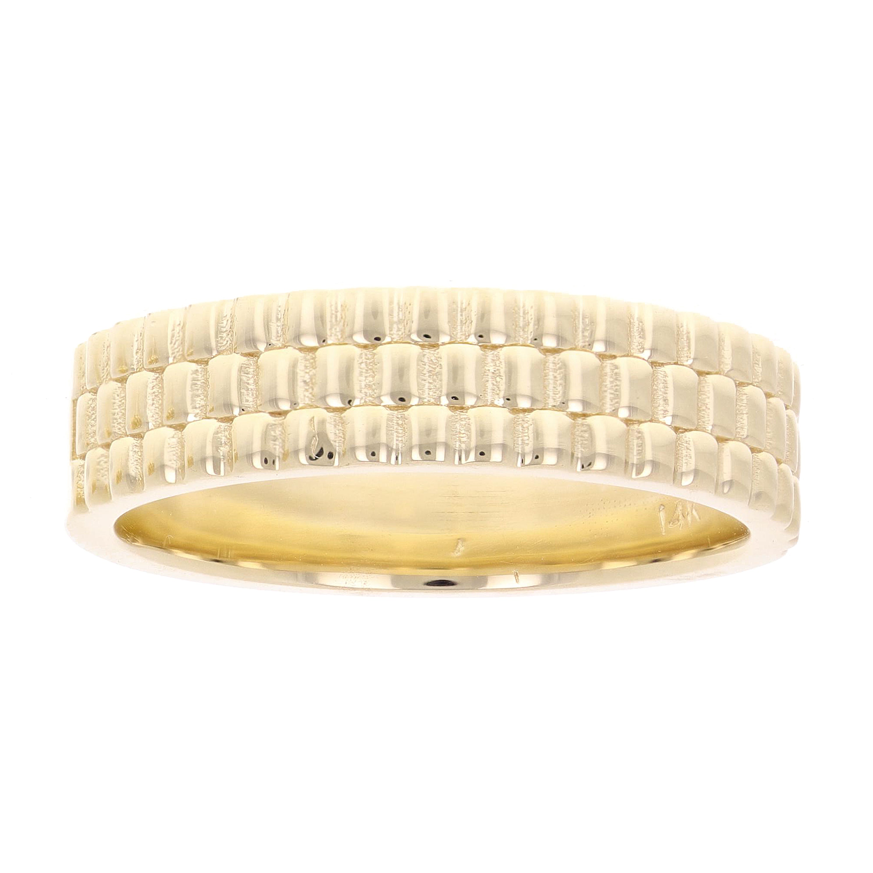 14k Yellow Gold Watch Link Style Ring Band Size 10.5 5.7 mm 8.7 grams