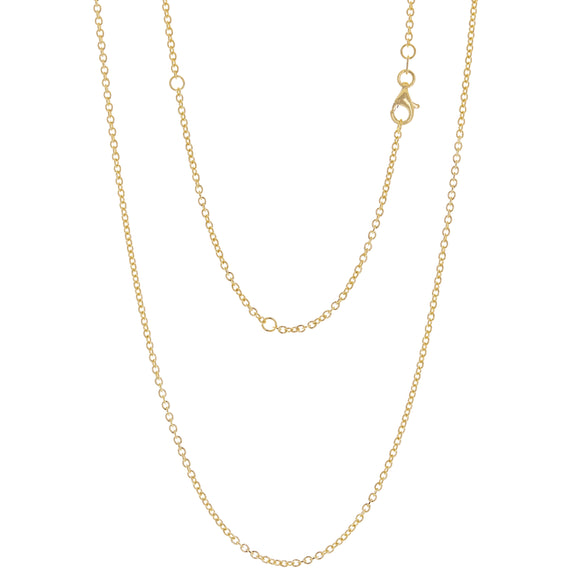 Italian 14k Yellow Gold Rolo Chain Necklace Adjustable 16-20