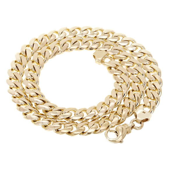 10k Yellow Gold Solid Heavy Miami Cuban Chain Necklace 20