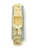 14k Yellow Gold Solid Nugget Bracelet Link Geneve Diamond Wrist Watch 7"-7.5" 45 grams