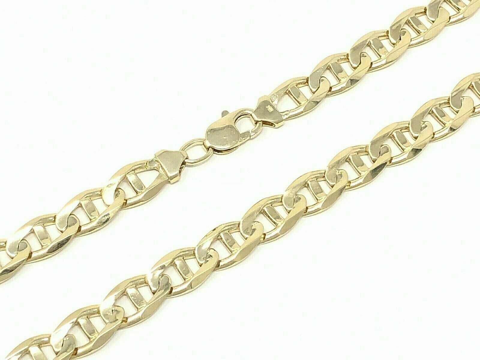 10k Yellow Gold Concave Mariner Chain Necklace 26" 10mm 78 grams - 26"