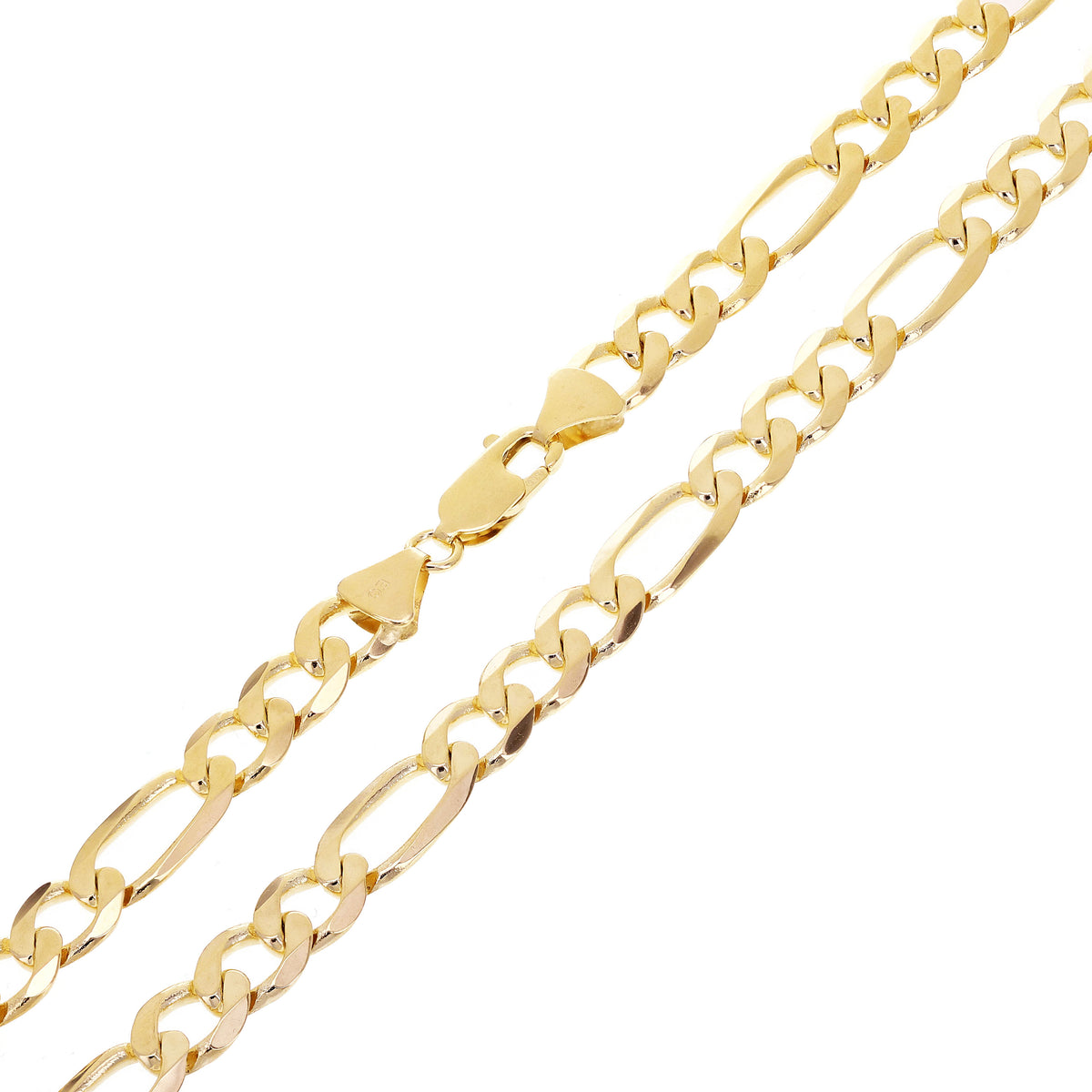 14k Yellow Gold Figaro Chain Necklace – 2mm Thin Italian Link, 22" Length, Spring Ring Clasp, Unisex