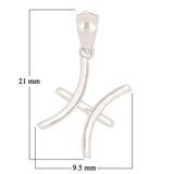14k White Gold Pisces Zodiac Sign Charm Pendant - Pisces,White