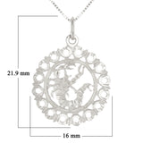 14k White Gold Zodiac Sign Scorpio Pendant Necklace 18" - Scorpio,White