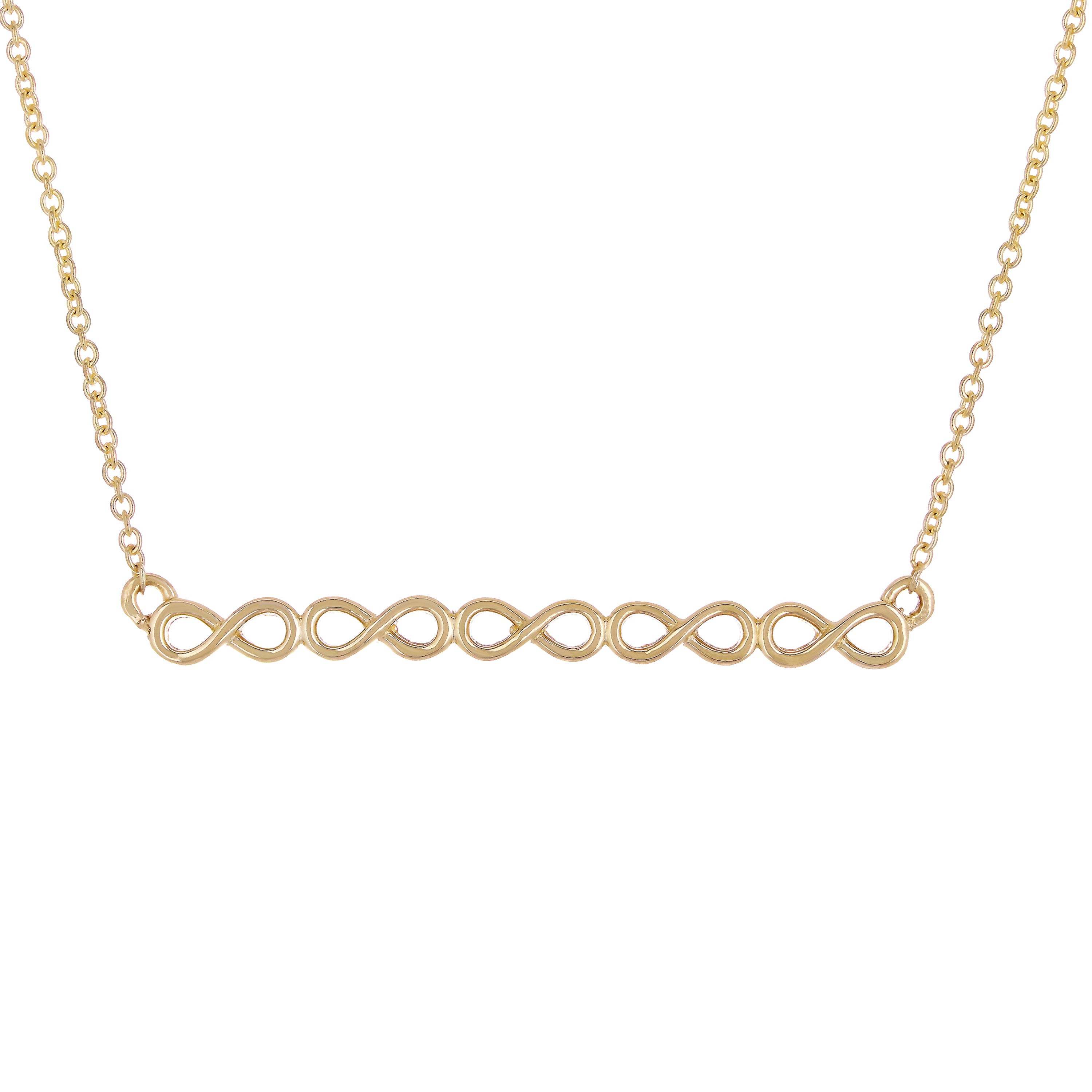 14k Yellow Gold Infinity Symbol Bar Necklace 20" 2.5 grams - Yellow