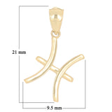 14k Yellow Gold Pisces Zodiac Sign Charm Pendant - Pisces,Yellow
