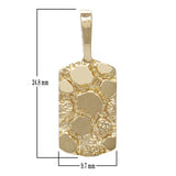 10k Yellow Gold Rectangle Nugget Charm Pendant 24.8mm x 9.7mm 2 grams - Yellow