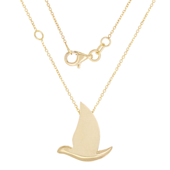 14k Yellow Gold Holy Spirit Dove Necklace 18