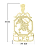 14k Yellow Gold Diamond Zodiac Sign Leo Pendant - Leo,Yellow