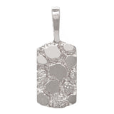 10k White Gold Rectangle Nugget Charm Pendant 24.8mm x 9.7mm 2 grams - White