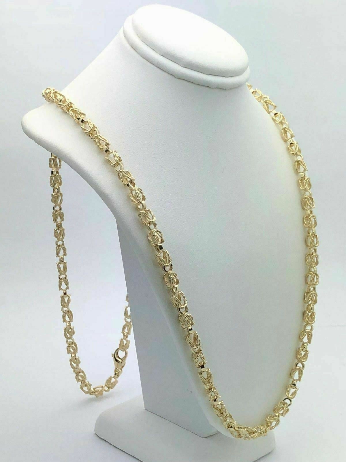 14k Yellow Gold Solid Turkish Style Chain Necklace 26" 5mm 49grams