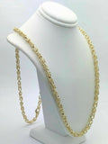 14k Yellow Gold Solid Turkish Style Chain Necklace 26" 5mm 49grams