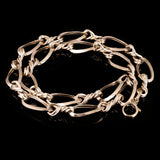 Italian 14k Yellow Gold Hollow Oval Twisted Link Necklace 17.5" - 17"