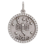14k White Gold  Diamond Zodiac Sign Scorpio Pendant - Scorpio,White