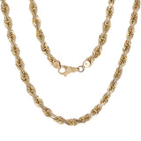 14k Yellow Gold Solid Diamond Cut Rope Chain Necklace 20" 6mm 54 grams - 22" 7mm
