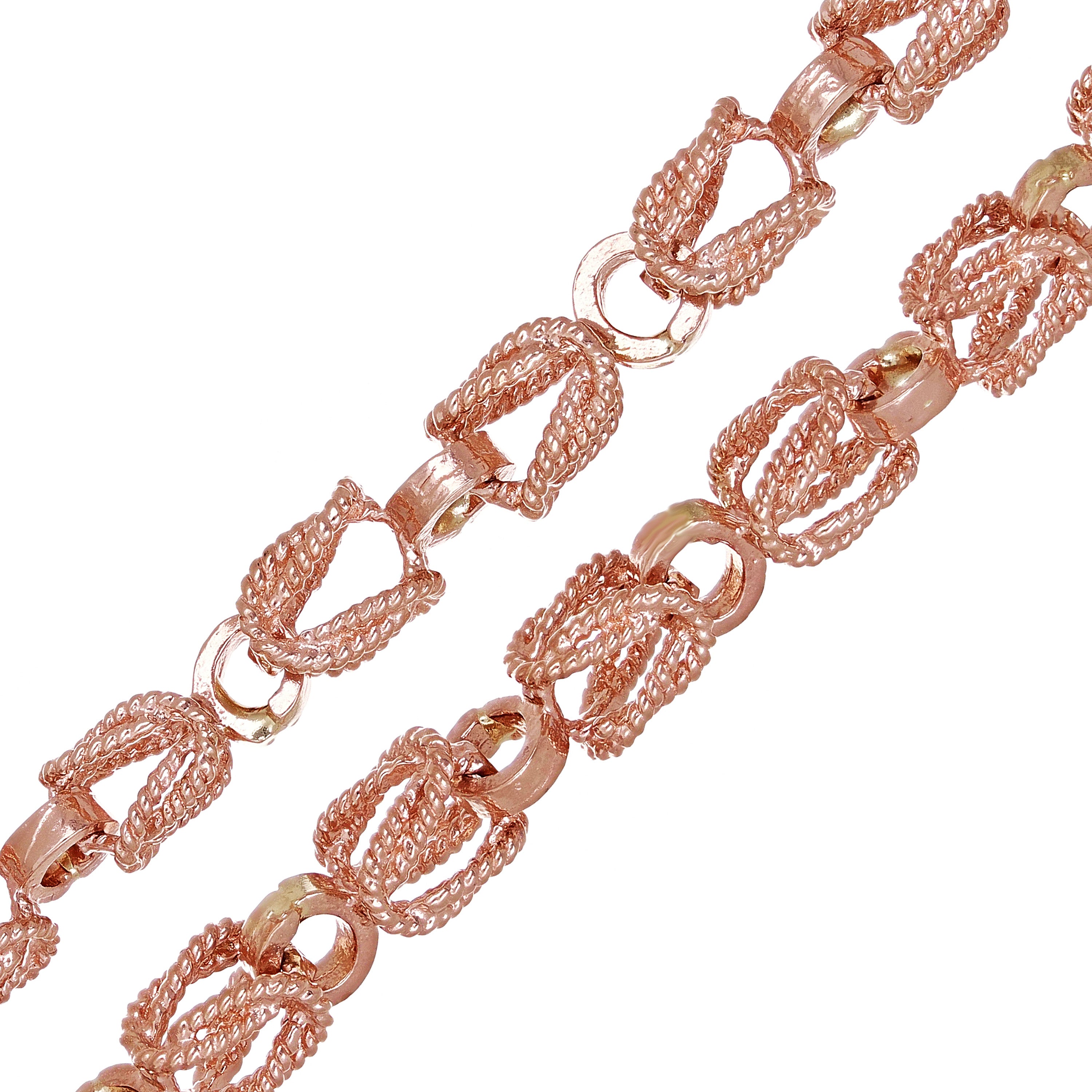 Men's 10k Rose Gold Turkish Link Chain Necklace 26" 5mm 42 grams - Rose,26"