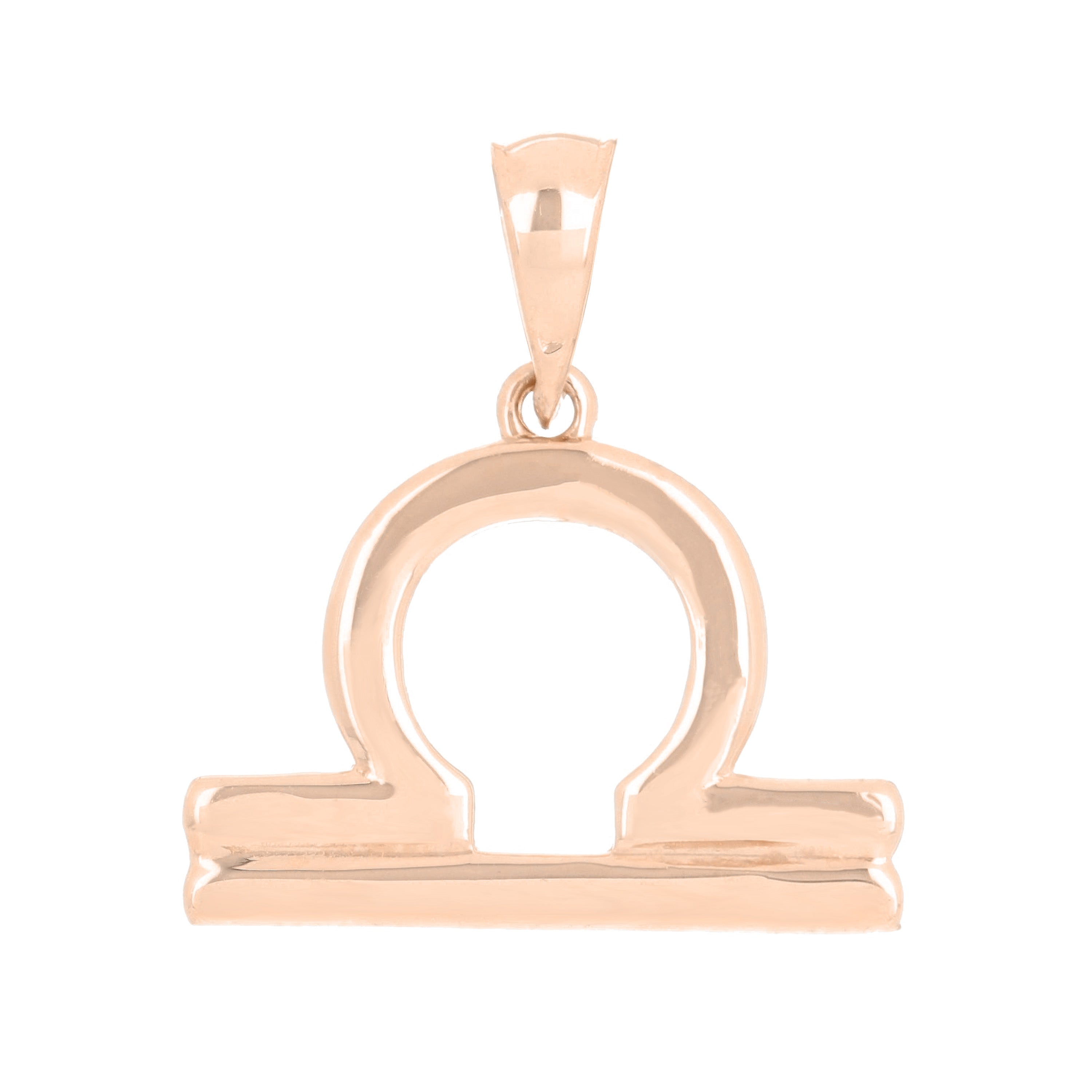 14k Rose Gold Libra Zodiac Sign Charm Pendant - Libra,Rose
