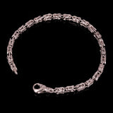 14k White Gold Solid Square Byzantine Bracelet 7" 4.7mm 20.5 grams - White,7"