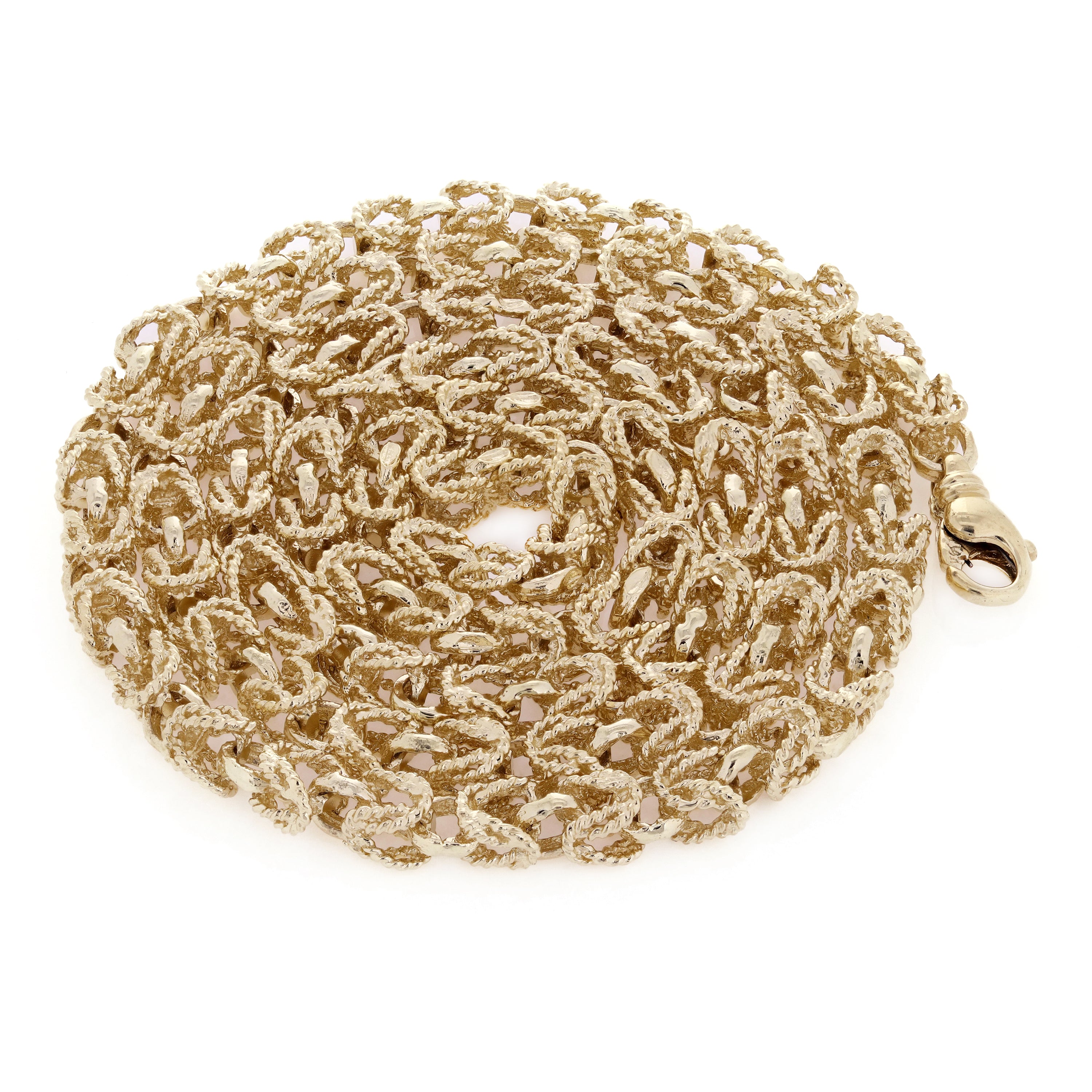 14k Yellow Gold Turkish Link Chain Necklace 22" 7mm 75 grams - 22"