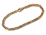 14k Rose Gold Solid Square Byzantine Bracelet Link Chain 9" 4.7mm 27 grams - Rose,9"