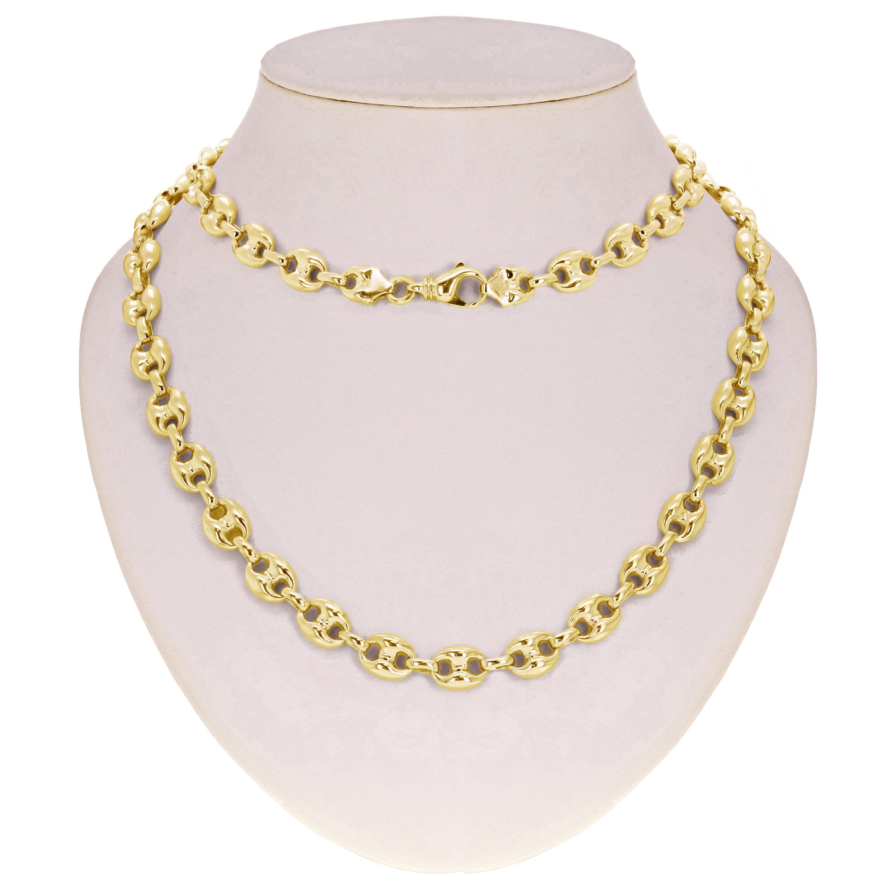 10k Yellow Gold Solid Puffy Gucci Mariner Chain Necklace 20" 11.7mm 110.2 grams - Yellow,20"
