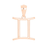 14k Rose Gold Gemini Zodiac Sign Charm Pendant - Gemini,Rose