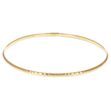 10k Yellow Gold Hammered Slip-on Bangle Bracelet 7.5" 2.6mm 1.8 grams