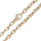 14k Yellow Gold Solid Handmade Beveled Anchor Chain Necklace 22" 5.4mm 42.7grams - Yellow,22"