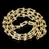 Italian 14k Yellow Gold Solid U Shape Hardwear Link Necklace 18" 6mm 18 grams - Yellow 6mm 18" 18 grams