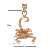 14k Rose Gold Scorpio Zodiac Sign Scorpion Charm Pendant 1.2" 3.3 grams - Rose