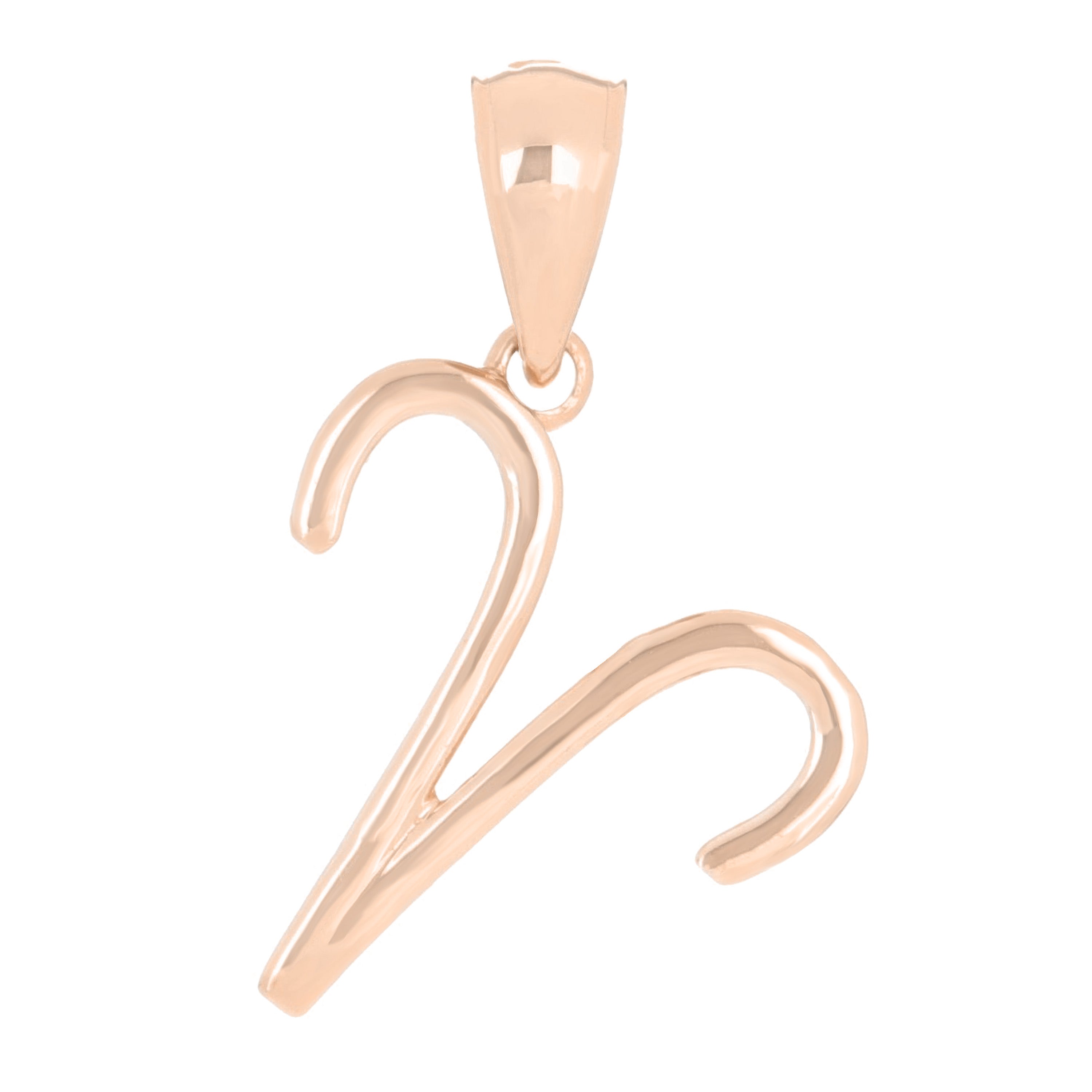 14k Rose Gold Aries Zodiac Sign Charm Pendant - Aries,Rose