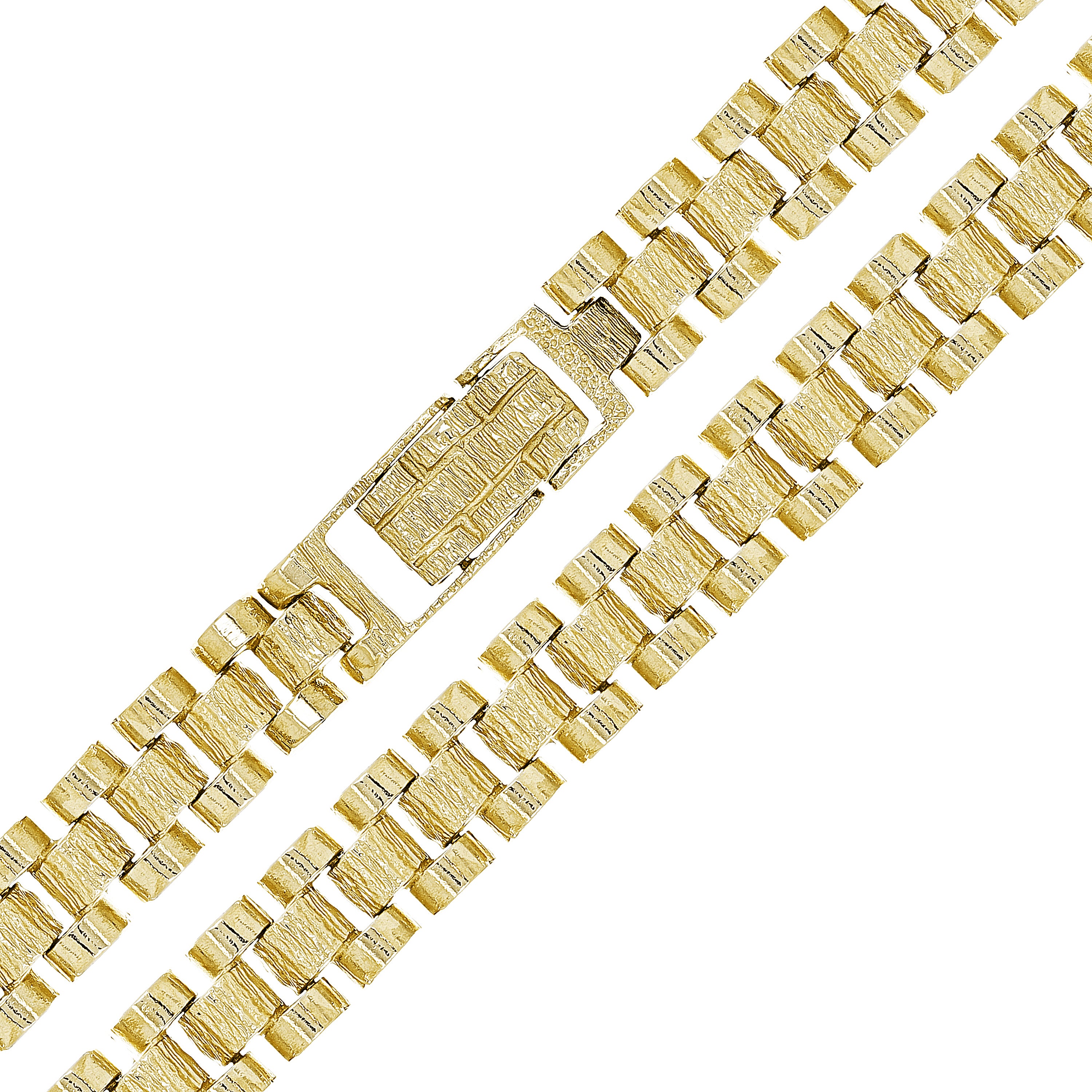Men's Solid 10k Yellow Gold Watch Link Necklace 22" 14.8mm 99.1 grams - 22"