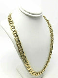10k Yellow Gold Concave Mariner Chain Necklace 26" 10mm 78 grams - 26"