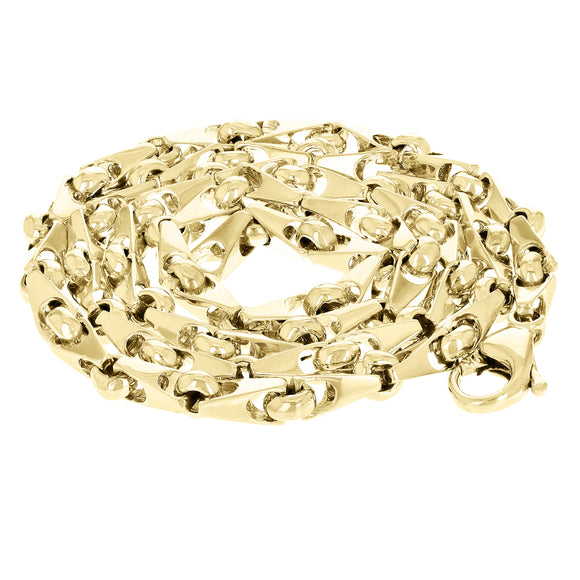 10k Yellow Gold Handmade Fashion Link Chain Necklace 20
